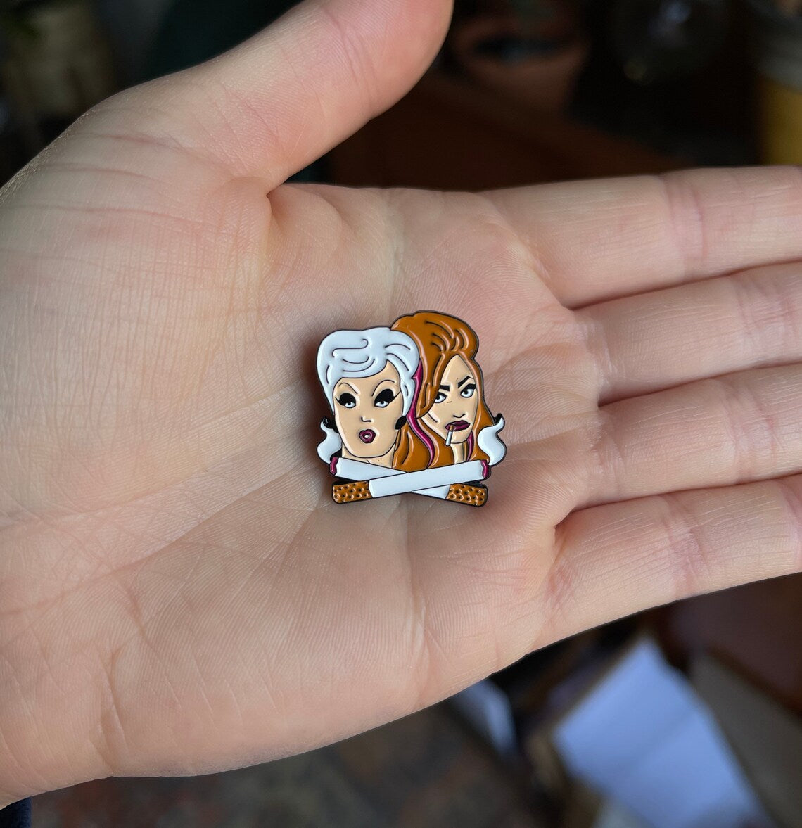 Tracy & Martina Enamel Pin